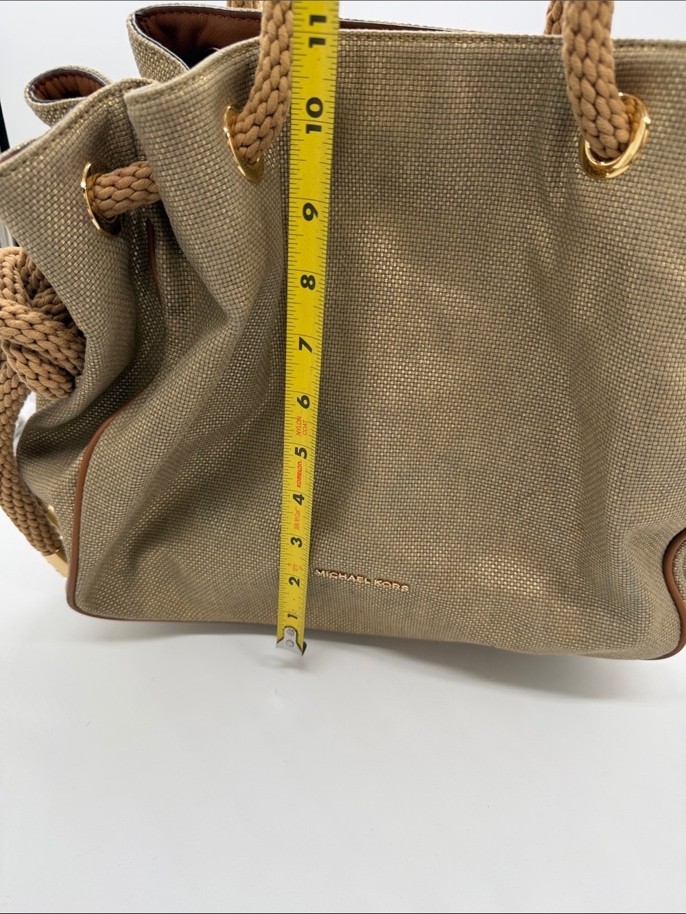 Michael Kors‎ Beige Canvas Rope-Handle Tote with Leather Trim NWT - Picture 2 of 9